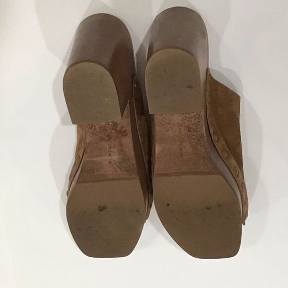 Brown Suede Clogs, Square-toe, Sam Edelman, Size 8.5 - Picture 8 of 12